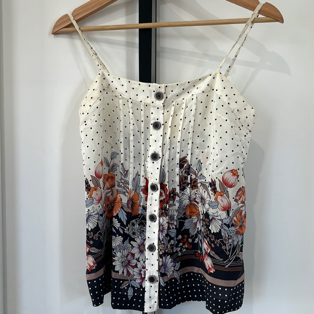 Maeve for Anthropologie Button Front Scarf Camisole